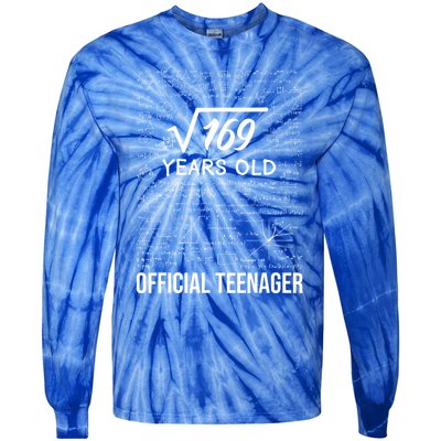 13 Birthday Teenager Boy 13yr Math 13th Birthday Tie-Dye Long Sleeve Shirt