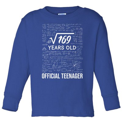 13 Birthday Teenager Boy 13yr Math 13th Birthday Toddler Long Sleeve Shirt