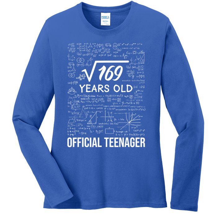 13 Birthday Teenager Boy 13yr Math 13th Birthday Ladies Long Sleeve Shirt