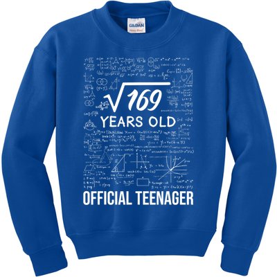 13 Birthday Teenager Boy 13yr Math 13th Birthday Kids Sweatshirt