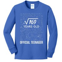 13 Birthday Teenager Boy 13yr Math 13th Birthday Kids Long Sleeve Shirt