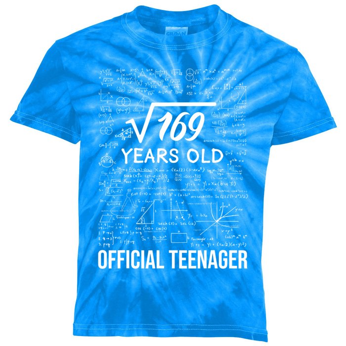 13 Birthday Teenager Boy 13yr Math 13th Birthday Kids Tie-Dye T-Shirt