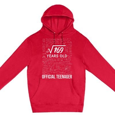 13 Birthday Teenager Boy 13yr Math 13th Birthday Premium Pullover Hoodie