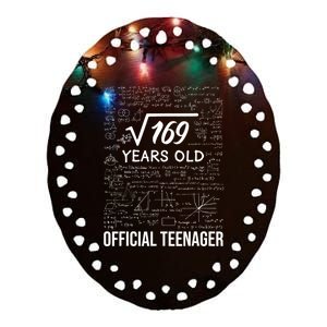 13 Birthday Teenager Boy 13yr Math 13th Birthday Ceramic Oval Ornament