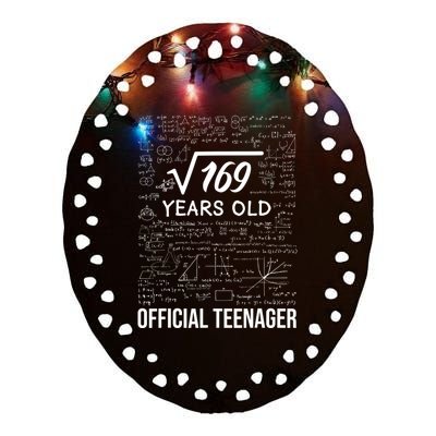 13 Birthday Teenager Boy 13yr Math 13th Birthday Ceramic Oval Ornament