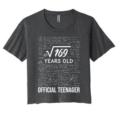 13 Birthday Teenager Boy 13yr Math 13th Birthday Women's Crop Top Tee