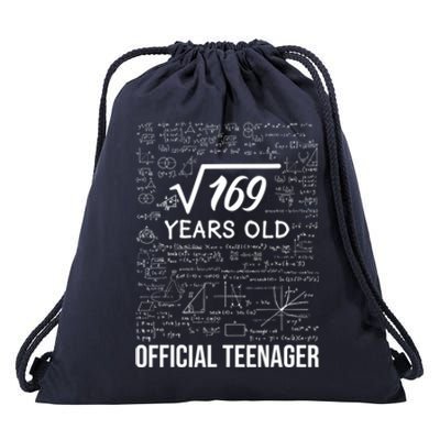 13 Birthday Teenager Boy 13yr Math 13th Birthday Drawstring Bag