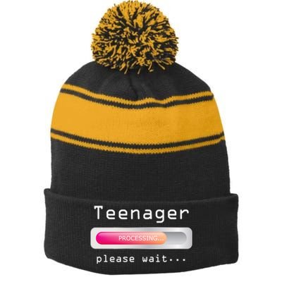 12th birthday tshirt bday gifts for 12 year old girl boy tee Stripe Pom Pom Beanie