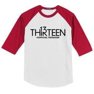 13th Birthday Teenager Thirteen Year Old Kids Colorblock Raglan Jersey