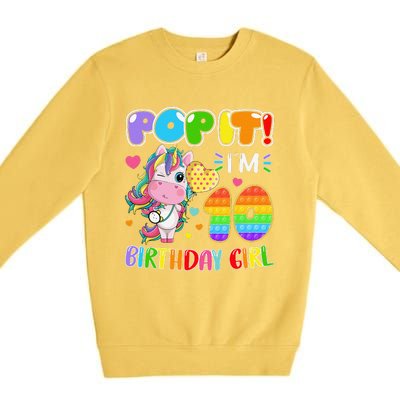 10th Birthday Unicorn Fidget Pop It Birthday 10 Year Premium Crewneck Sweatshirt