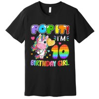 10th Birthday Unicorn Fidget Pop It Birthday 10 Year Premium T-Shirt