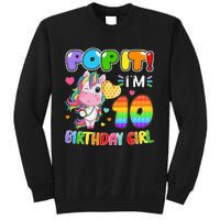 10th Birthday Unicorn Fidget Pop It Birthday 10 Year Tall Sweatshirt