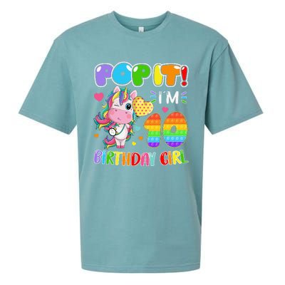 10th Birthday Unicorn Fidget Pop It Birthday 10 Year Sueded Cloud Jersey T-Shirt