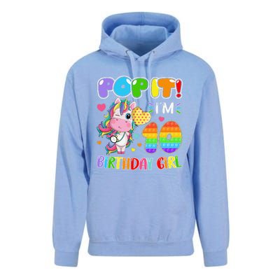 10th Birthday Unicorn Fidget Pop It Birthday 10 Year Unisex Surf Hoodie