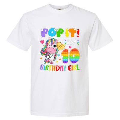 10th Birthday Unicorn Fidget Pop It Birthday 10 Year Garment-Dyed Heavyweight T-Shirt