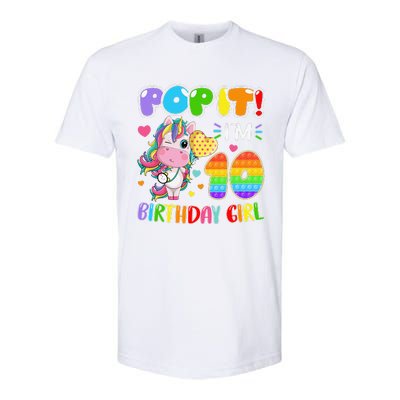 10th Birthday Unicorn Fidget Pop It Birthday 10 Year Softstyle® CVC T-Shirt