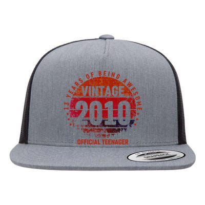 13th Birthday Vintage 2010 13 Years Old Flat Bill Trucker Hat