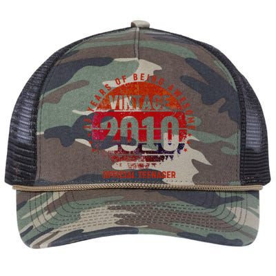 13th Birthday Vintage 2010 13 Years Old Retro Rope Trucker Hat Cap