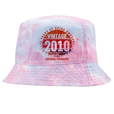 13th Birthday Vintage 2010 13 Years Old Tie-Dyed Bucket Hat