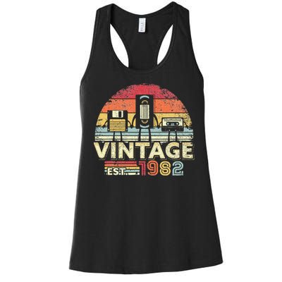 1982 Birthday Vintage Retro Vintage Women's Racerback Tank