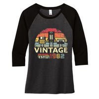 1982 Birthday Vintage Retro Vintage Women's Tri-Blend 3/4-Sleeve Raglan Shirt