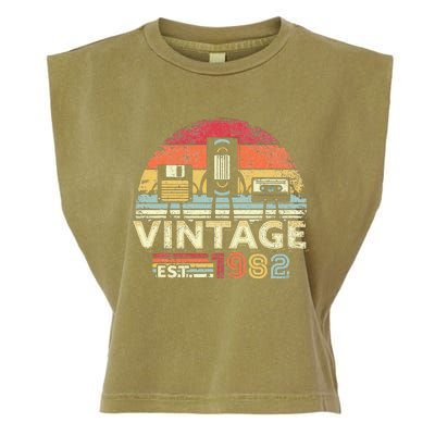 1982 Birthday Vintage Retro Vintage Garment-Dyed Women's Muscle Tee