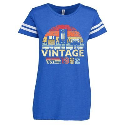 1982 Birthday Vintage Retro Vintage Enza Ladies Jersey Football T-Shirt