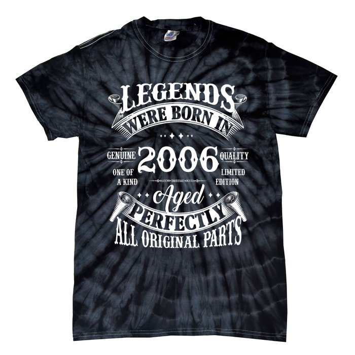 18th Birthday Vintage Legends Born In 2006 18 Years Old Tie-Dye T-Shirt