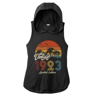 100th Birthday Vintage Limited Edition 1923 Ladies PosiCharge Tri-Blend Wicking Draft Hoodie Tank