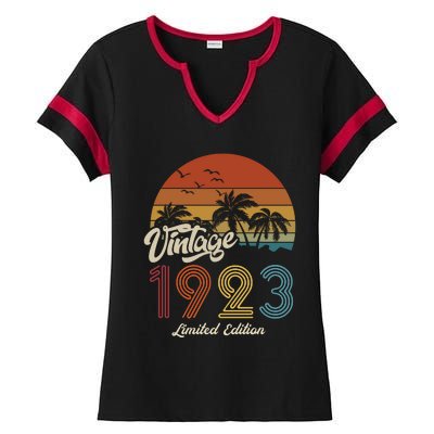 100th Birthday Vintage Limited Edition 1923 Ladies Halftime Notch Neck Tee