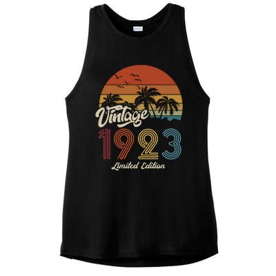 100th Birthday Vintage Limited Edition 1923 Ladies PosiCharge Tri-Blend Wicking Tank