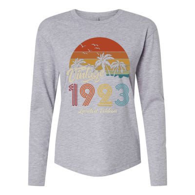 100th Birthday Vintage Limited Edition 1923 Womens Cotton Relaxed Long Sleeve T-Shirt