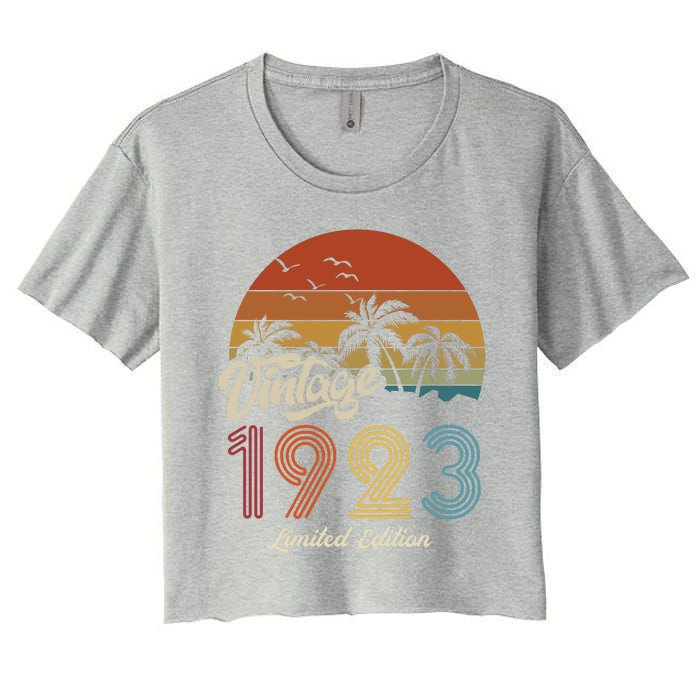 100th Birthday Vintage Limited Edition 1923 Women's Crop Top Tee