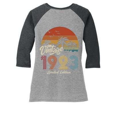 100th Birthday Vintage Limited Edition 1923 Women's Tri-Blend 3/4-Sleeve Raglan Shirt