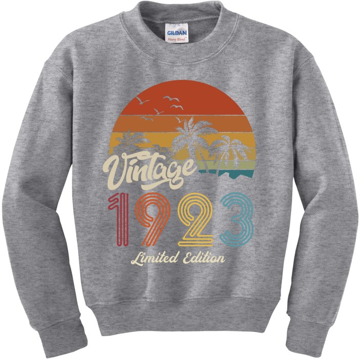 100th Birthday Vintage Limited Edition 1923 Kids Sweatshirt