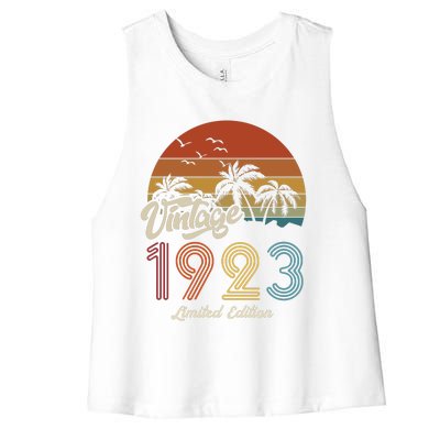 100th Birthday Vintage Limited Edition 1923 Women's Racerback Cropped Tank