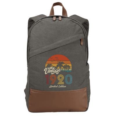 103rd Birthday Vintage Limited Edition 1920 Cotton Canvas Backpack