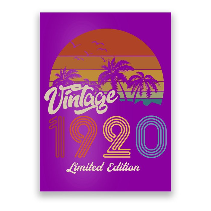 103rd Birthday Vintage Limited Edition 1920 Poster