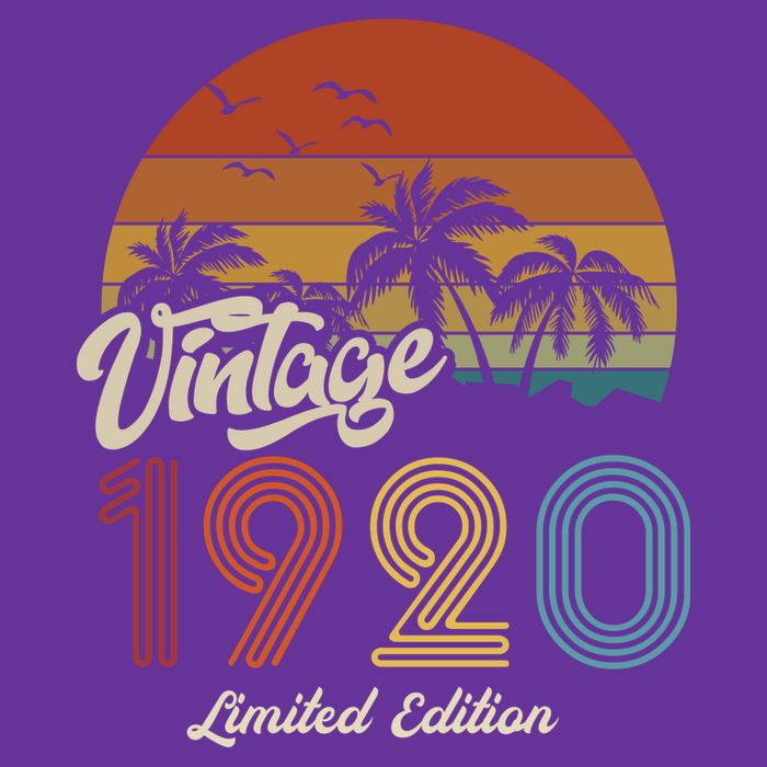 103rd Birthday Vintage Limited Edition 1920 Poster