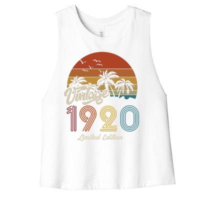 103rd Birthday Vintage Limited Edition 1920 Women's Racerback Cropped Tank