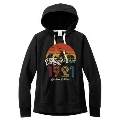 102nd Birthday Vintage Limited Edition 1921 Women's Fleece Hoodie