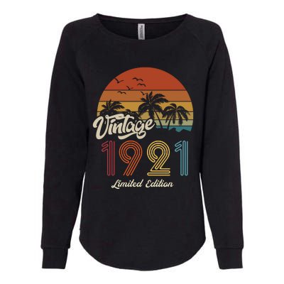 102nd Birthday Vintage Limited Edition 1921 Womens California Wash Sweatshirt