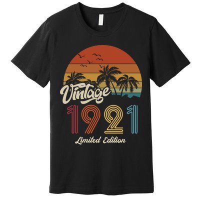102nd Birthday Vintage Limited Edition 1921 Premium T-Shirt