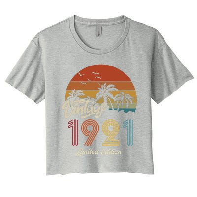 102nd Birthday Vintage Limited Edition 1921 Women's Crop Top Tee