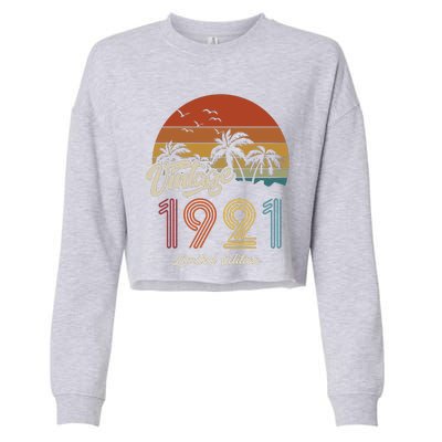 102nd Birthday Vintage Limited Edition 1921 Cropped Pullover Crew