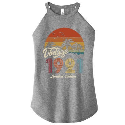 102nd Birthday Vintage Limited Edition 1921 Women's Perfect Tri Rocker Tank