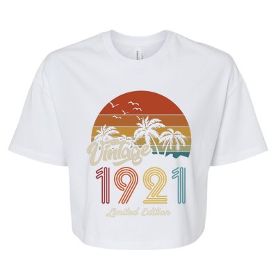 102nd Birthday Vintage Limited Edition 1921 Bella+Canvas Jersey Crop Tee