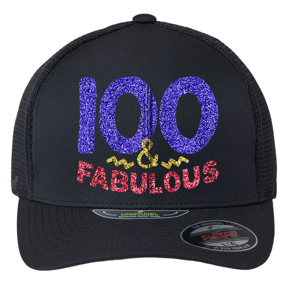 100th Birthday Women Gift Funny 100 Year Old Grandma Flexfit Unipanel Trucker Cap