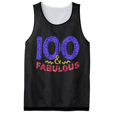 100th Birthday Women Gift Funny 100 Year Old Grandma Mesh Reversible Basketball Jersey Tank
