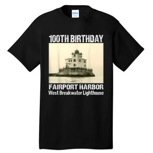 100th Birthday West Breakwater Lighthouse Fairport Harbor Tall T-Shirt